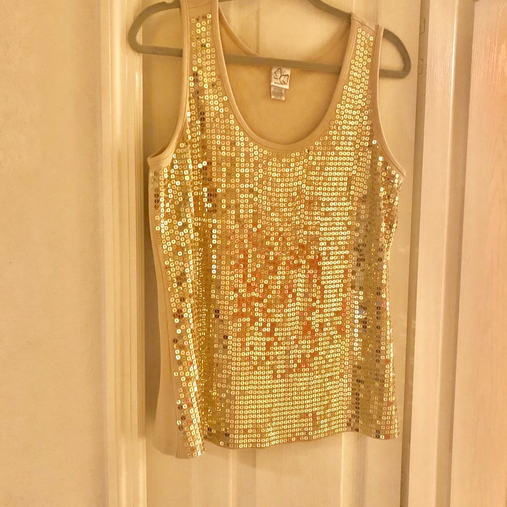 Sequined front tank women’s size